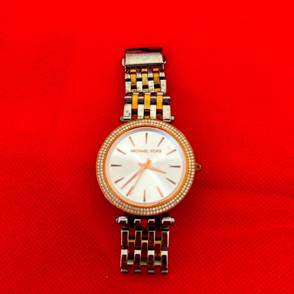 Michael Kors MK3203 Mid-Size Three-Tone Darci Glitz Crystals Women's Watch - Picture 1 of 3